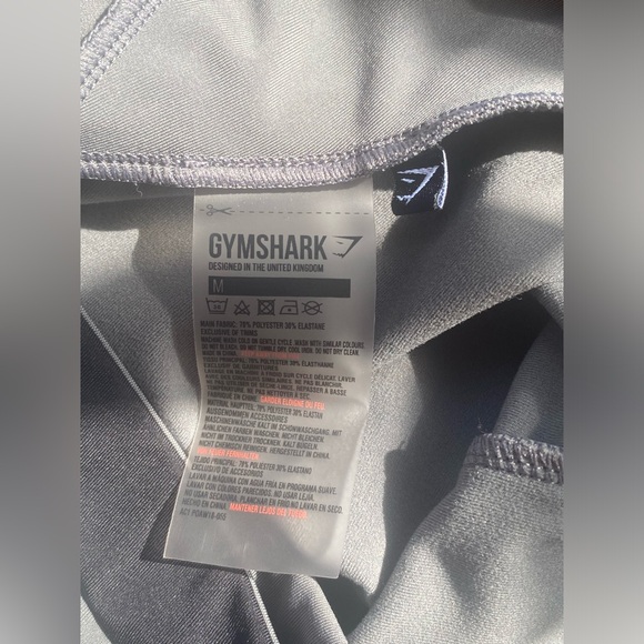 Gymshark Asymmetrical Gray Black Leggings Medium Booty Contour Colorblock Pants - Picture 8 of 10